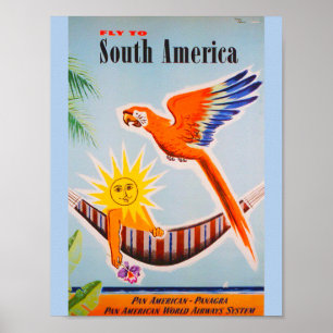 Poster Voyage vintage de l'Amérique du Sud