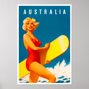 Poster Voyage vintage en Australie