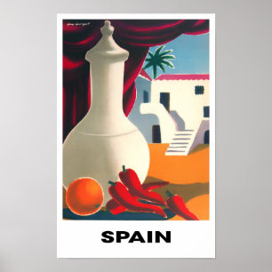 Poster Voyage vintage en Espagne