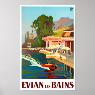 Poster Voyage vintage Evian France