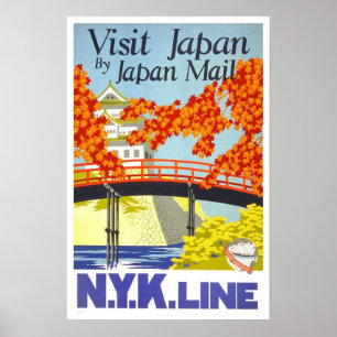 Poster Voyage vintage, Japon