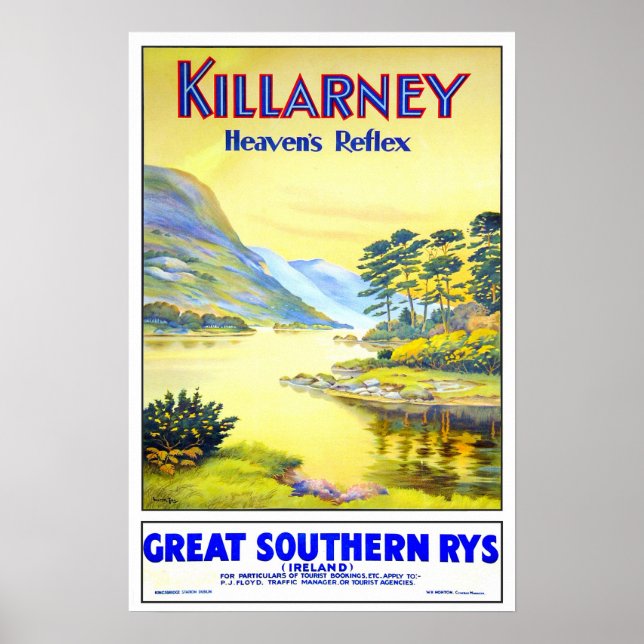 Poster Voyage vintage, Killarney (Devant)