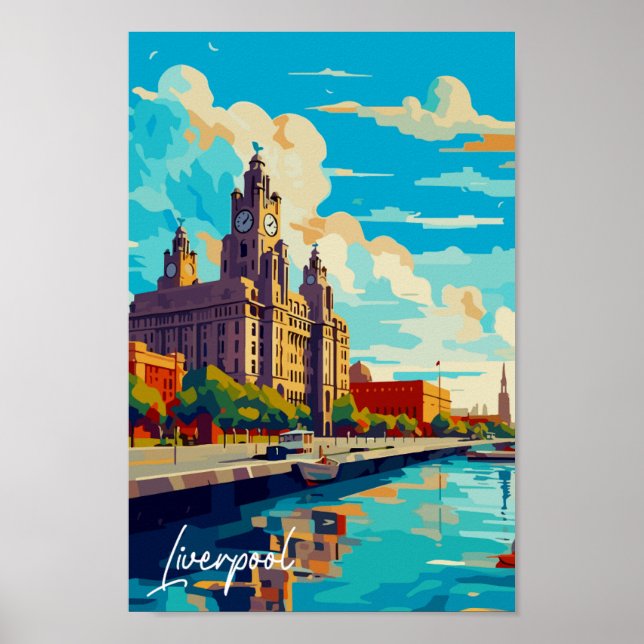 Poster Voyage vintage Liverpool Angleterre (Devant)