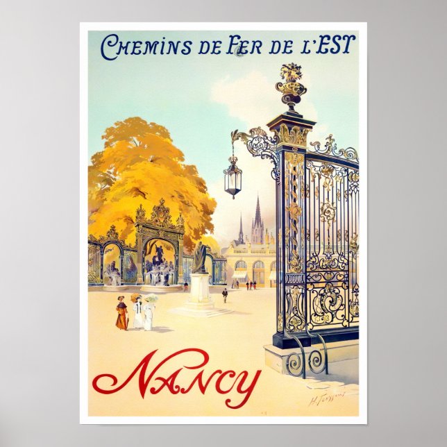 Poster Voyage vintage Nancy France (Devant)
