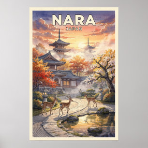 Poster Voyage Vintage Nara Japon