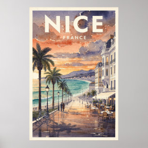 Poster Voyage Vintage Nice France