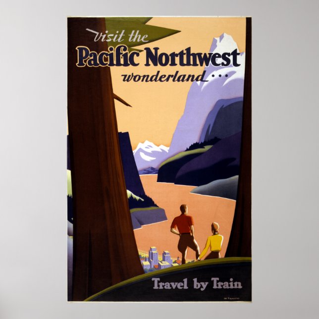Poster Voyage vintage Pacific Northwest Wonderland (Devant)