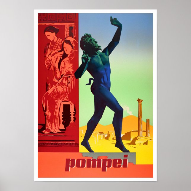 Poster Voyage vintage Pompéi Italie (Devant)