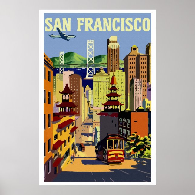 Poster Voyage vintage rétro San Francisco (Devant)