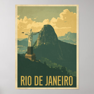 Poster Voyage vintage Rio De Janeiro