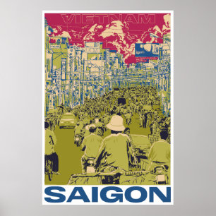 Poster Voyage vintage SaiGon Vietnam