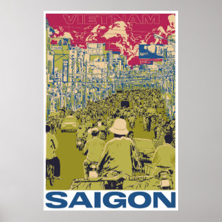 Poster Voyage vintage SaiGon Vietnam