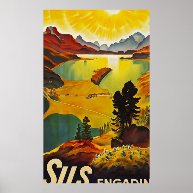 Poster Voyage vintage Sils Engadin (Devant)