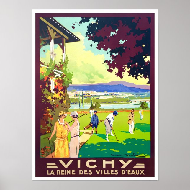 Poster Voyage vintage Vichy France (Devant)