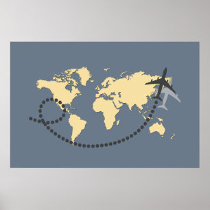 Poster Voyageons l'illustration du monde