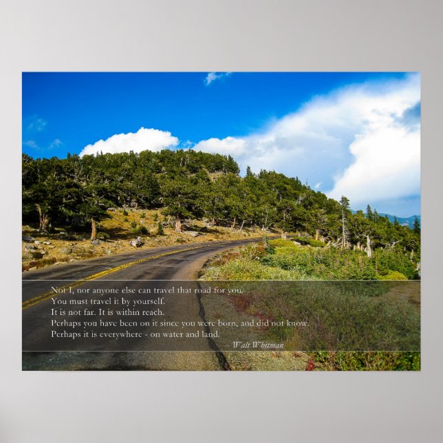 Poster Voyager cette citation de Road Whitman (Devant)