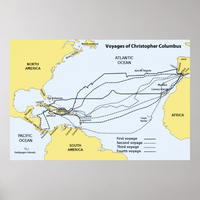 Poster Voyages de Christophe Colomb (Devant)