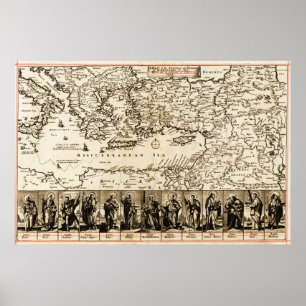 Poster Voyages de l'apôtre PaulCarte panoramique