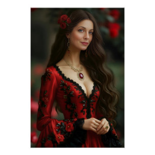 Poster Voyageur Temporel : Danseuse Espagnole Romantique
