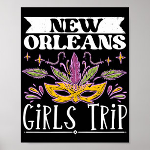 Poster Voyageur Vacances en vol New Orleans Girls Trip
