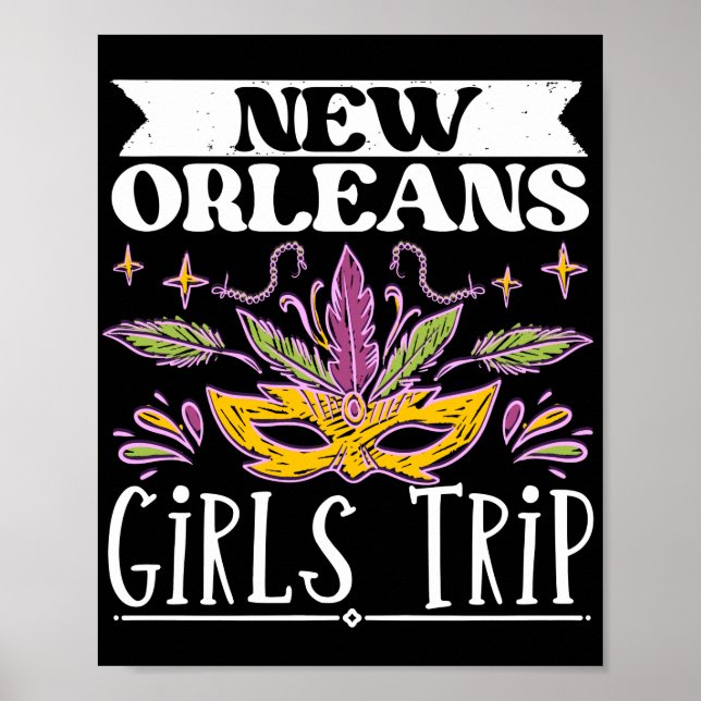 Poster Voyageur Vacances en vol New Orleans Girls Trip (Devant)