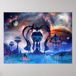 Poster Voyageurs galactiques - par Jurgen Ziewe