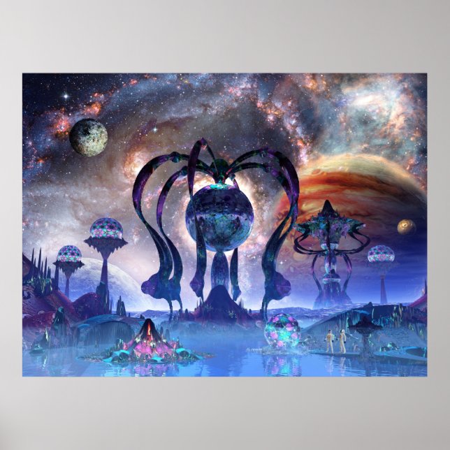 Poster Voyageurs galactiques - par Jurgen Ziewe (Devant)