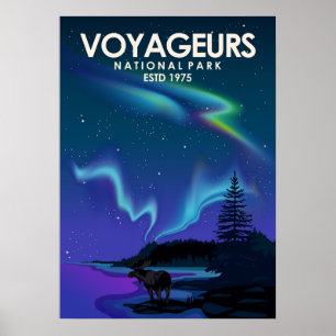 Poster Voyageurs National Park Vintage Minimal Travel