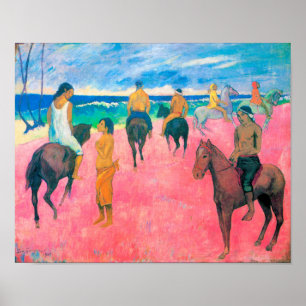 Poster Voyageurs sur la plage, Gauguin