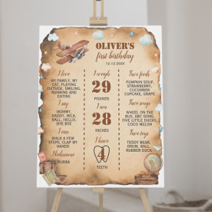 Poster Voyant de l'avion vintage pour le premier annivers