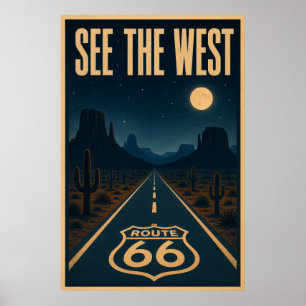Poster Voyez l'Ouest sur la route 66