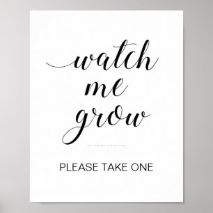 Poster Voyez-moi grandir Baby shower des faveurs botaniqu