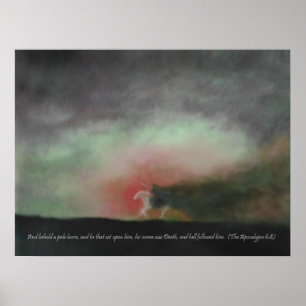 Poster Voyez un cheval pâle avec la copie de citation