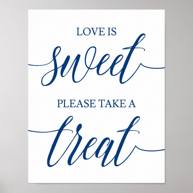 Poster Voyez Un Mariage Signal  Marine Calligraphie Bleue (Devant)