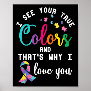 Poster Vrai Autisme Couleurs Autiste Sensibilisation Ruba