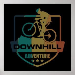 Poster vtt de descente vintage
