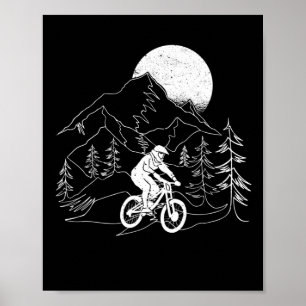 Poster VTT MTB Downhill Vintage Mountain Biker