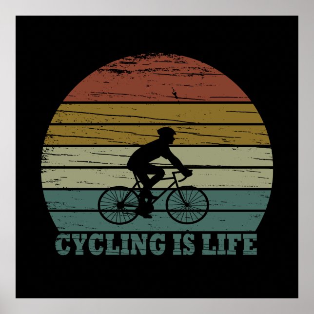 Poster Vtt Vélo Tout Terrain Drôle Cyclisme (Devant)