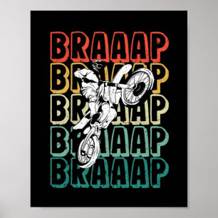 Poster VTT vintage de saleté retro coucher de soleil