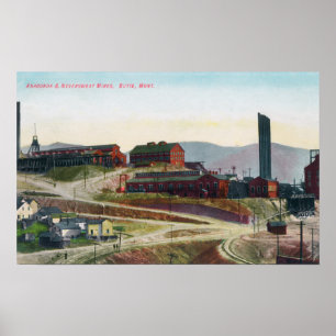 Poster Vue aérienne d'anaconda et de mines de Neversweat