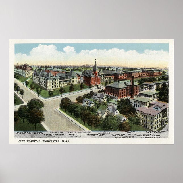 Poster Vue aérienne de City Hospital (Devant)