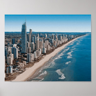 Poster Vue aérienne de Gold Coast Australie