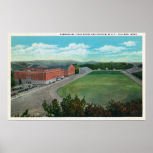 Poster Vue aérienne de gymnase d'université d'état de WA