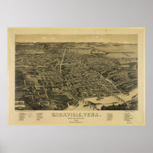 Poster Vue aérienne de Knoxville Tennessee à partir de 18