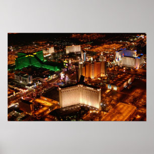 Poster Vue aérienne de Las Vegas depuis un blimp