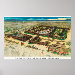 Poster Vue aérienne de l'auberge du studio de Rickey