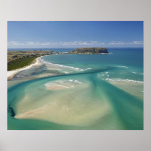Poster Vue aérienne de l'estuaire, de la baie Sawyer, de