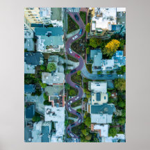 VUE AÉRIENNE DE LOMBARD STREET, SAN FRANCISCO, USA
