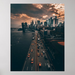 Poster Vue aérienne de Manhattan City