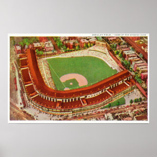 Poster Vue aérienne de Wrigley FieldChicago, IL